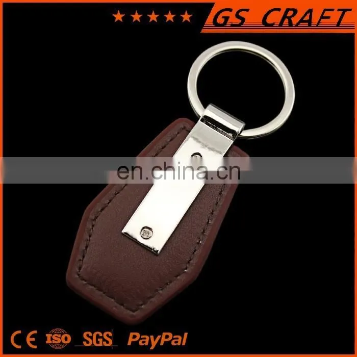 Cheap custom handmade leather keychain/heart shape leather keychain