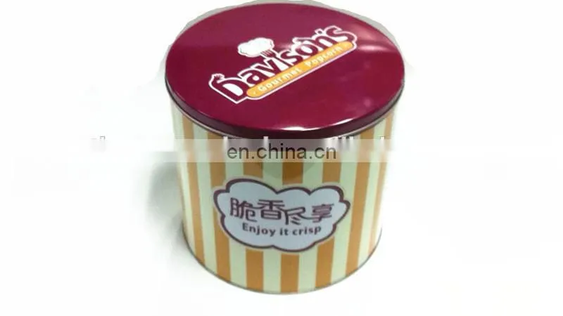 Large Round Popcorn Tin Box