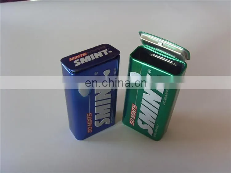 Classic metal pill mint box with hinged lid