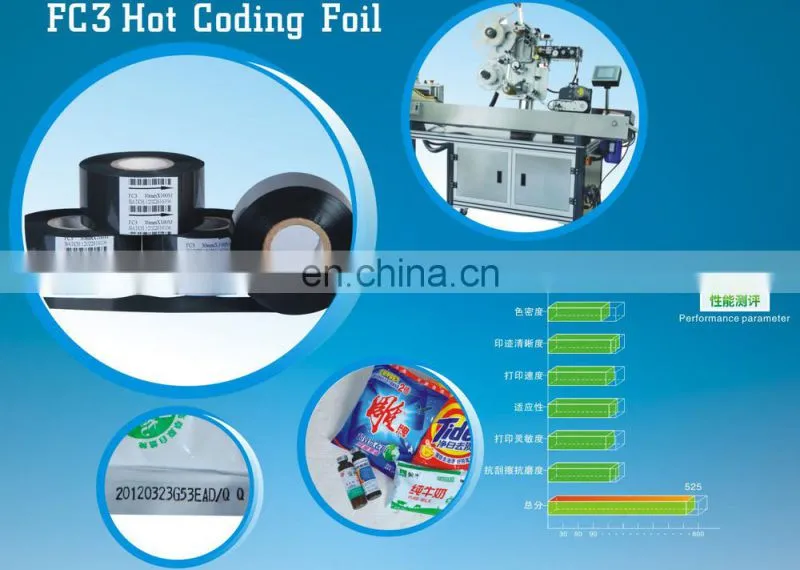 SCF900 FC3 type Hot Stamping Ribbons Package Date Coding Foil