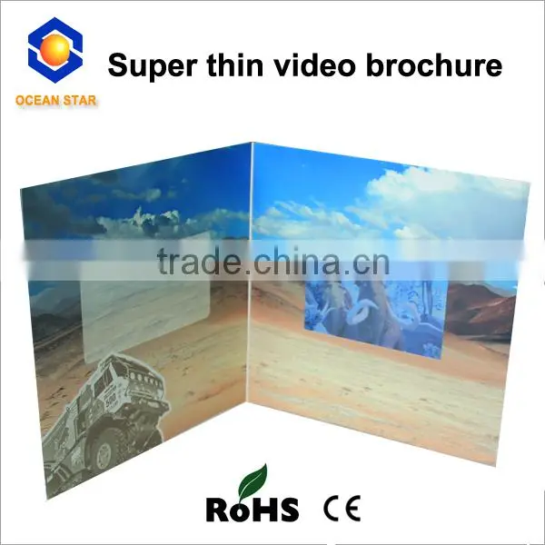 super thin A5 cover size 4.3inch wedding invitation card,LCD video brochure,LCD video booklet