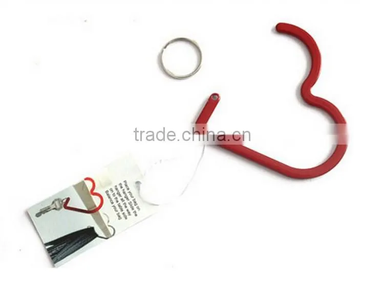 Novelty Heart-Shape Red Table Metal Bag Hanger
