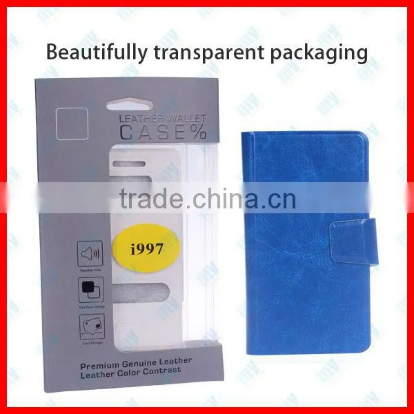 Wholesale Fashion Folio Wallet PU Leather Case With Sucker Inside Cover For Samsung Galaxy SIIII S4 i9500, Mix Color
