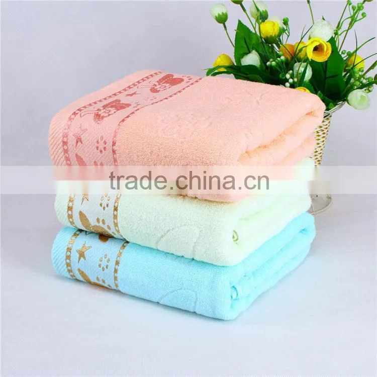 Comfortable luxury customized reactive printing bowknot 100% cotton bath towel