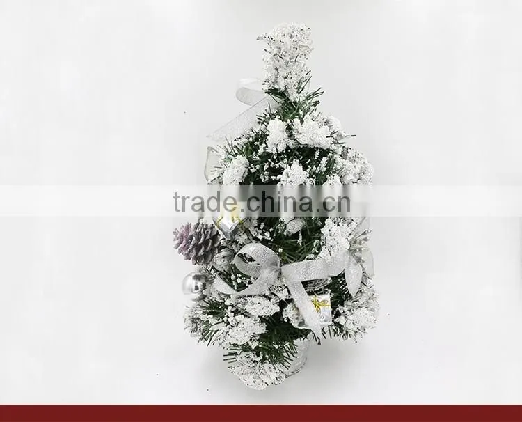 30cm Height Wholesale Artificial Christmas Tree With Silver Bowknot For Party Decoration