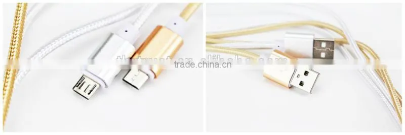 Colorful RoHS approved 1m Nylon braided flat micro usb cable