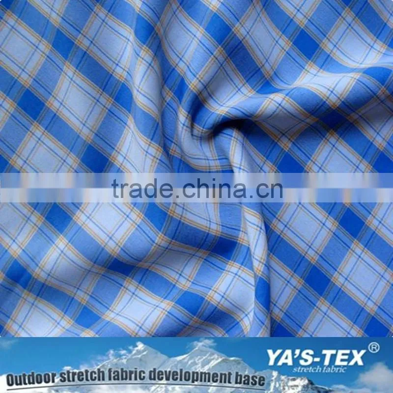 Free sample available shirt fabric yarn dyed woven polyester spandex shirt fabric