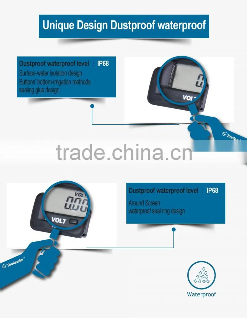 Waterproof Digital Voltage meter gauge voltmeter for tractor cultivator ATV CHAINSAW sprayer boat compressor