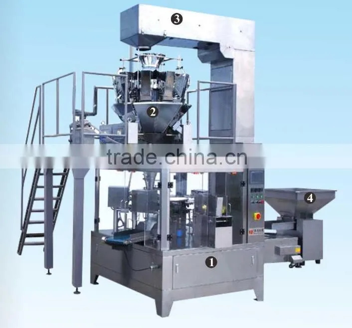 snacks packaging machine system JW-B2 for packing salt tea popcorn nut