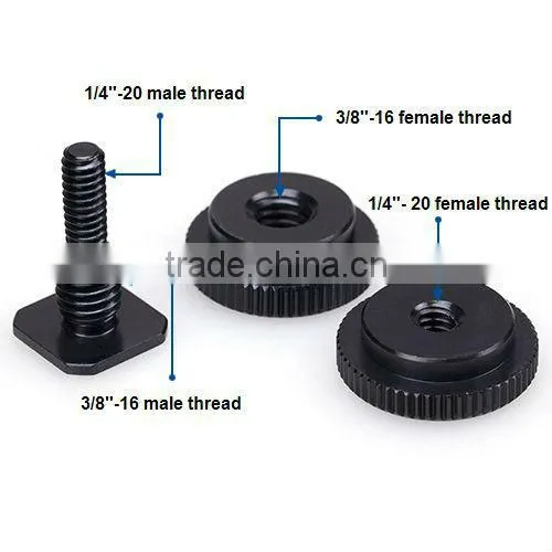 1/4 inch and 3/8 inch Tripod Screw to Camera Flash, Hot Shoe Mount Adapter