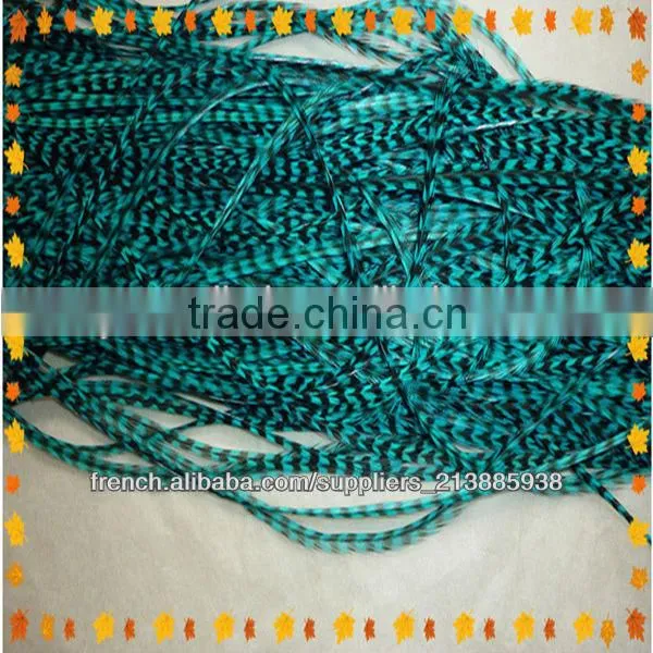 Thin Long party show colorful top sale real rooster feather hair extensions