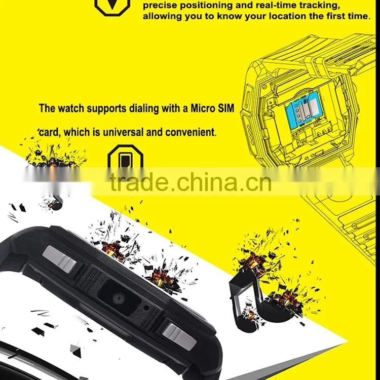 GT68 MTK6261A Chipset dustproof waterproof IP57 blueooth 4.0 smartphone watch with SOS function