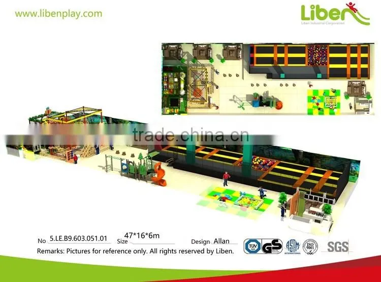 Kids Various New Games Included Large Indoor Children Amusement Park with trampoline, indoor playground and outward bound