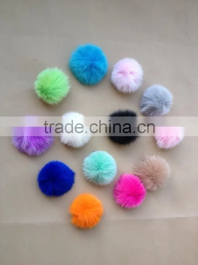 Dyed Color Fox Fur Pom Pom