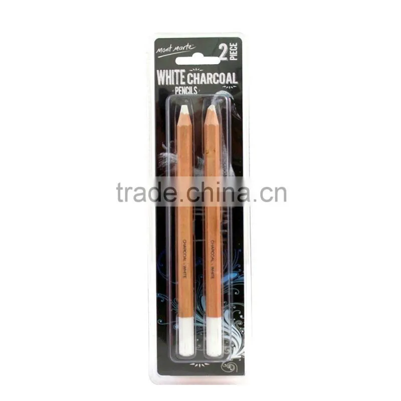 Mont Marte White Charcoal Pencils Lge Hex 2pce