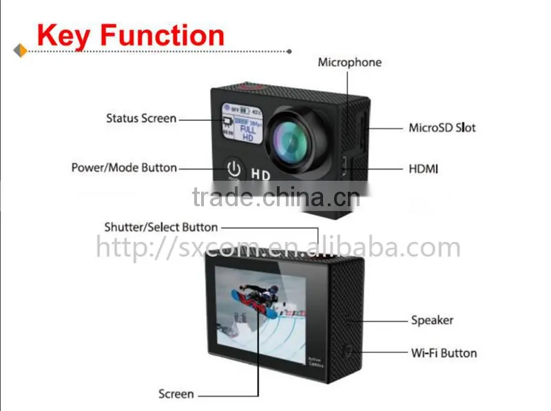 hot sales! WiFi/remote control Waterproof Dual Screen 4K 25fps/ 2.7K 30fps/ 1080P 60fps HD Sports Camera--DV-24