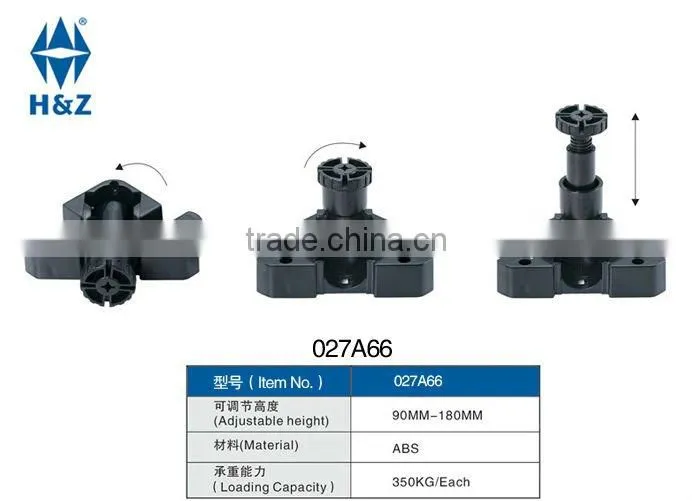 Plastic adjustable cabinet legs