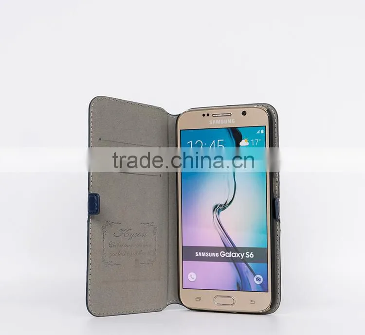 For s6 wallet leather stand cover with card holder case