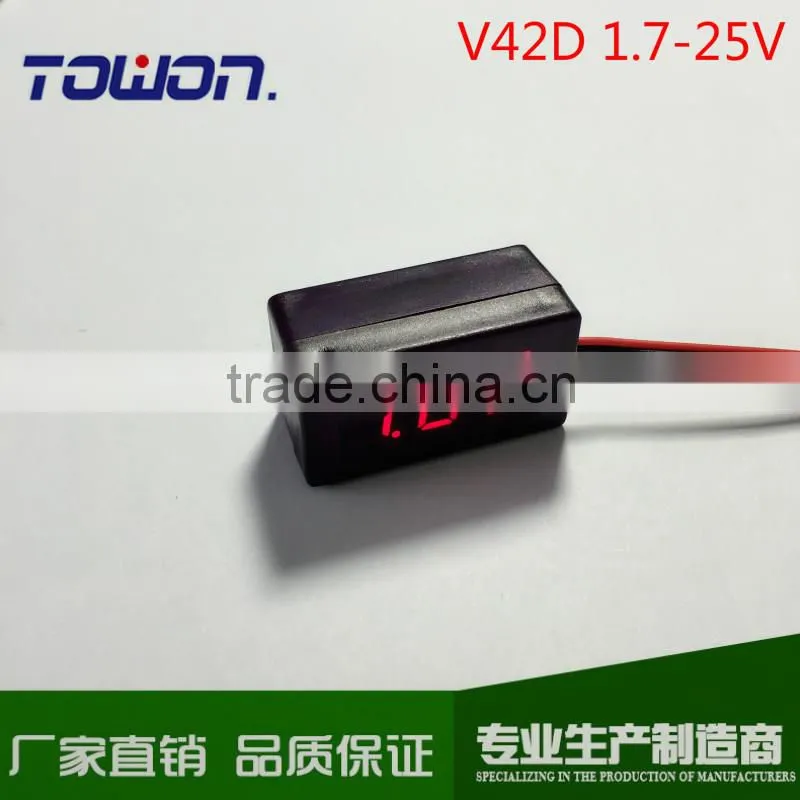 V42D Voltmeter DC 1.7-25V 3 Digits Red Green Blue LED Digital Voltmeter