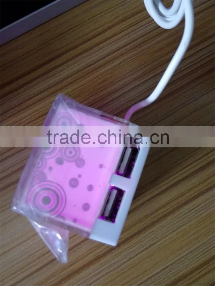 Promotional gift computer Colorful LED 4 Port Mini USB HUB