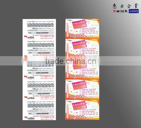 paper phone scratch cards printing