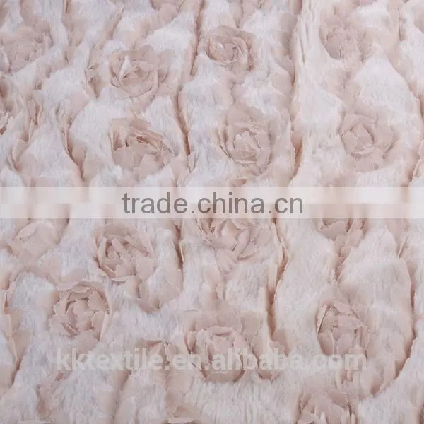 Elegant velvet lace fabric 100%polyester chiffon rose flower fabric