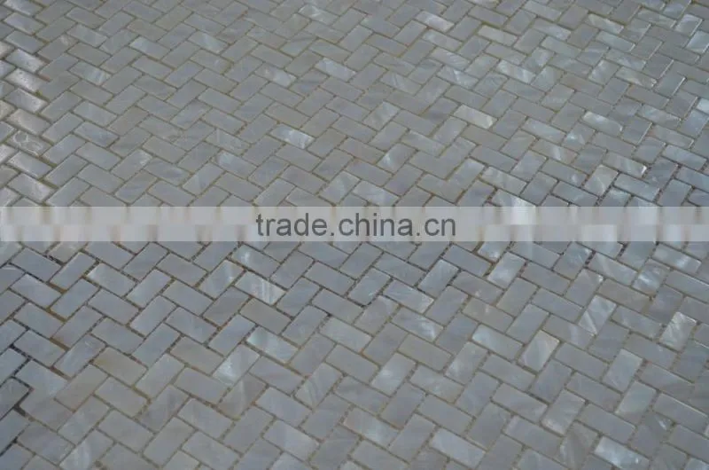 Herringbone Pattern Convex freshwater shell mosaic with joints