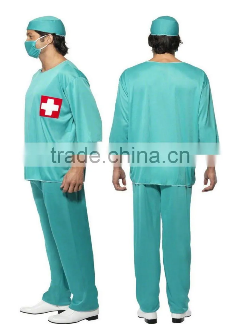 Adult Surgeon Fancy Dress Costume Scrubs Doctor Hospital Uniform Stag Night