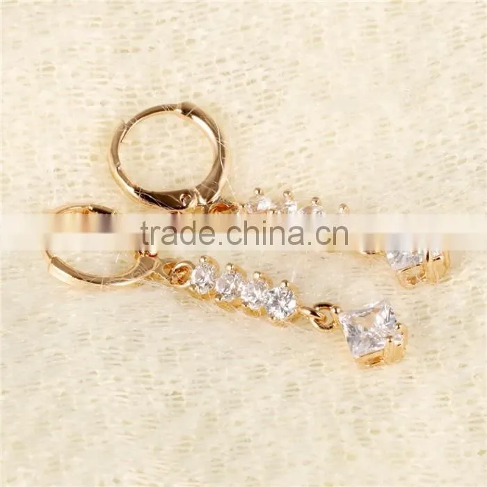 cubic zircon ladies jewelry chain design earring