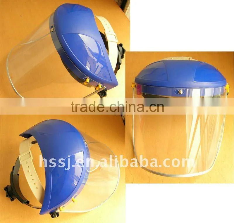 2016 safety helmet with PC face shield safety anti-impact face shield half helmet with face shield manufacturer in China