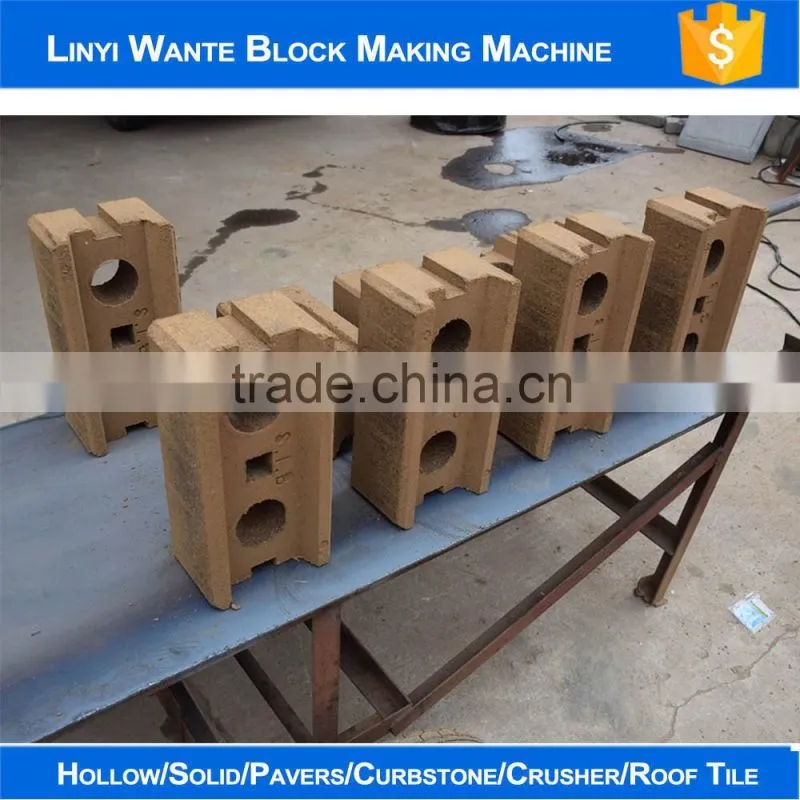 High quality WT1-25 soil clay interlocking bricks making machine production line from Linyi Wante Machinery