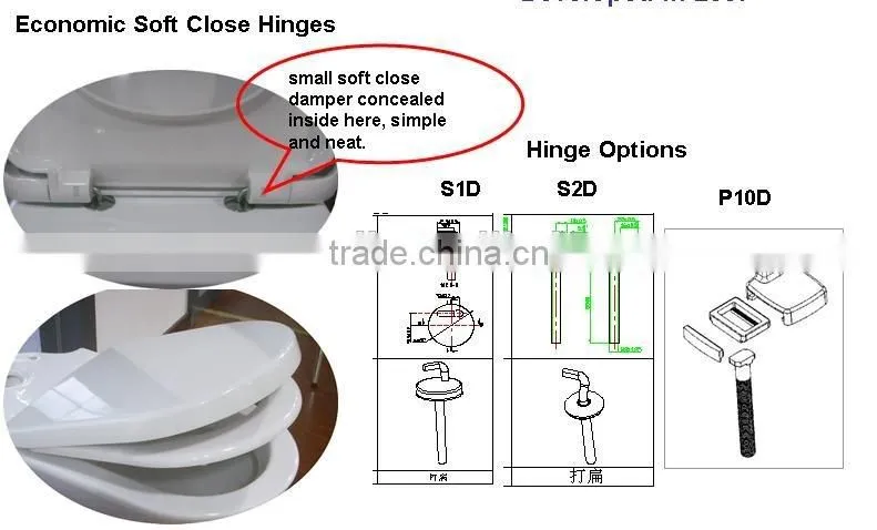 Economic EU standard duroplast toilet seat cover for your bathroom with different options of hinges