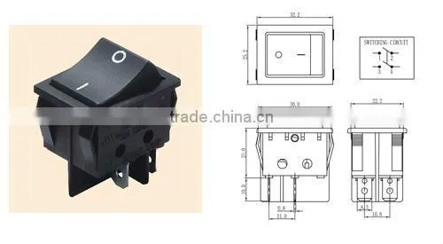 Double Rocker switch&lighted 120v 16A/250Vrocker switch