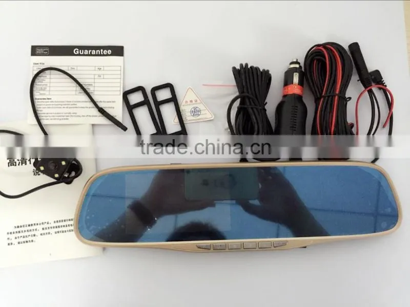 4.3 Inch HD 1080P Automobile Camera rearview mirror car DVR rearview mirror car recorder,1080p hd vehicle black dvr
