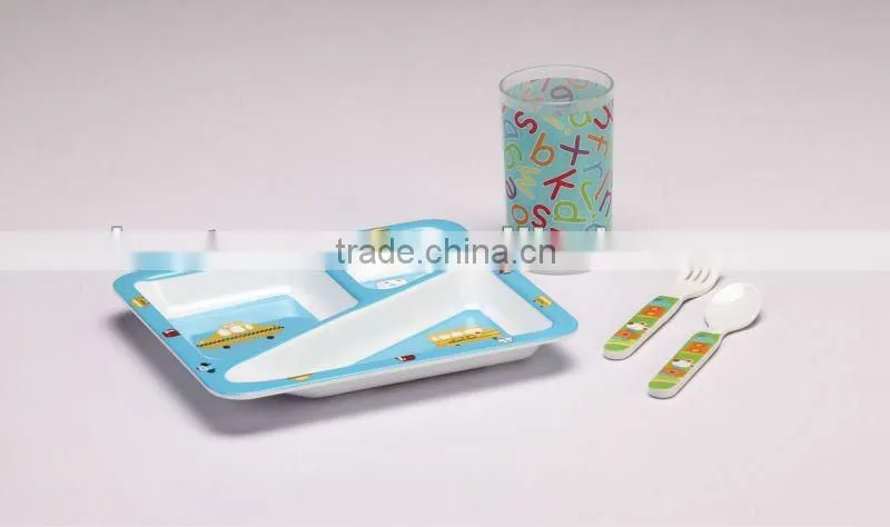 Animal shaped melamine children halloween 2 tone dinnerware sets