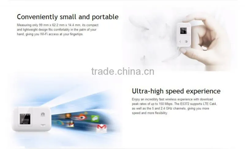 Huawei E5372t LTE FDD900/1800/2100/2600Mhz 3560Mah pocket wifi router Modem