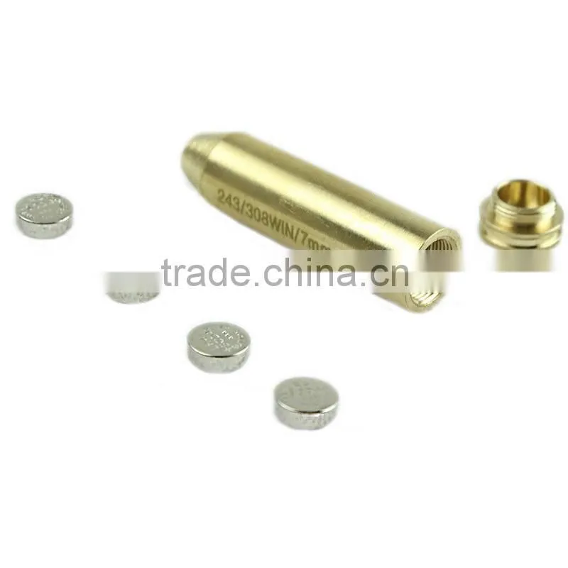 Funpowerland 243 308WIN 7mm-08REM Caliber Cartridge Style Red Laser Bore Sight Brass