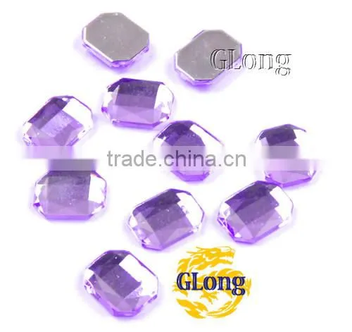 8*10mm Acrylic Flat Back Octagon Mix Color Bling Rhinestone & Crystal For Stylish Bags Garment Shoes #GY010-10P(Mix-s)