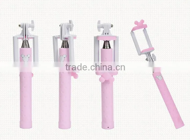 2015 Wholesale Wireless Bluetooth Control Selfie Stick Monopod Selfie Stick