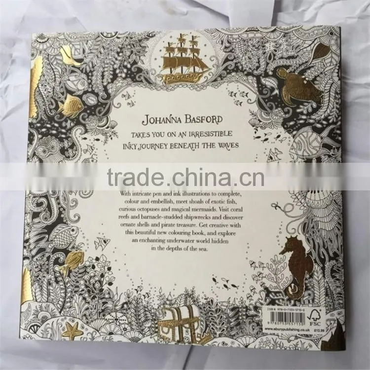 2015 Wholesale new arrive hand-painted secret garden series lost ocean adult coloring books