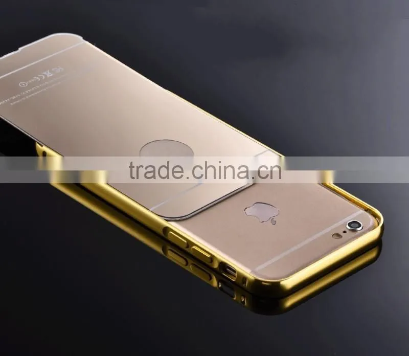 Aluminum metal frame bumper mirrior back Mobile phone cover and accessory for iphone 6 accessory for iphone 6S