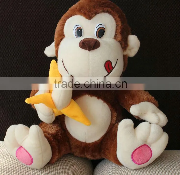 stuffed monkey with banana
