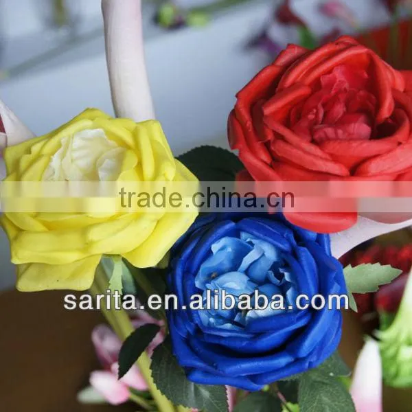factory price single artificial cabbage roses with red colors