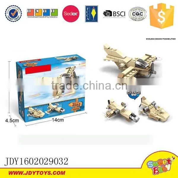 Military toys series toy brick warcraft toys 3 in 1 military aircraft 3 style