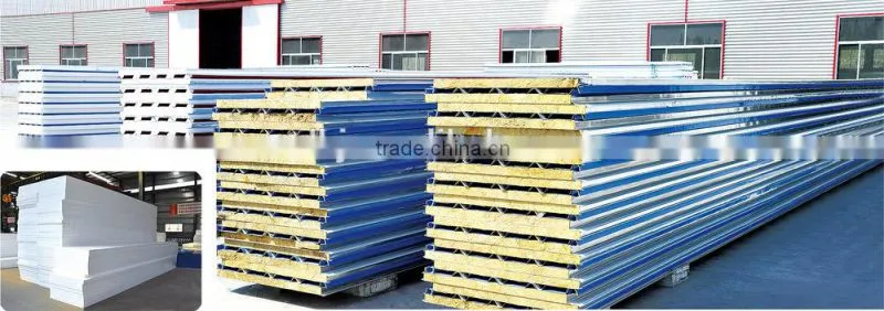 core material color steel sandwich panel, corrugated steel sheet