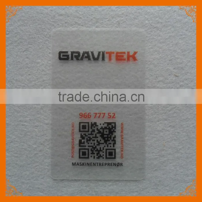 0.36 mm half transparent business card printing