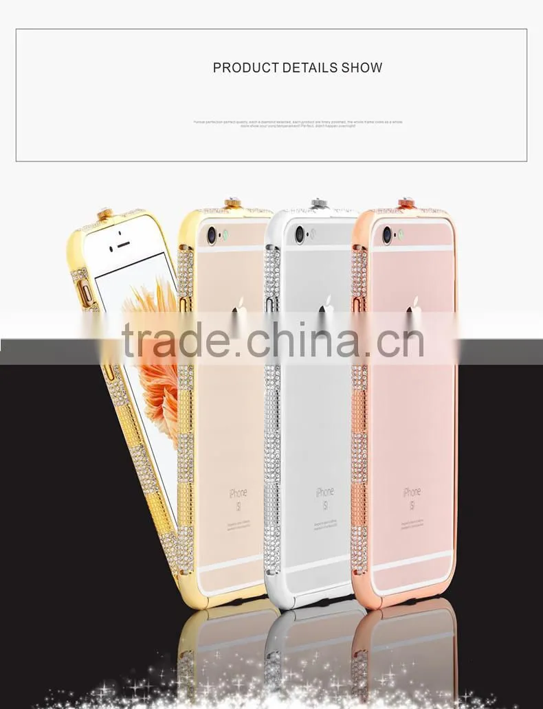 Luxury frame diamond crystal design mobile phone cover cases for ip6s