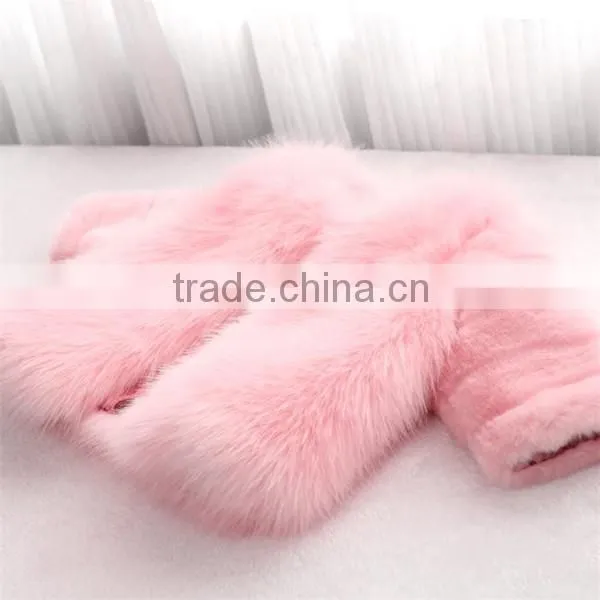 2015 Child Clothes For Little Girl wholesale children's boutique rabbit fur gilet