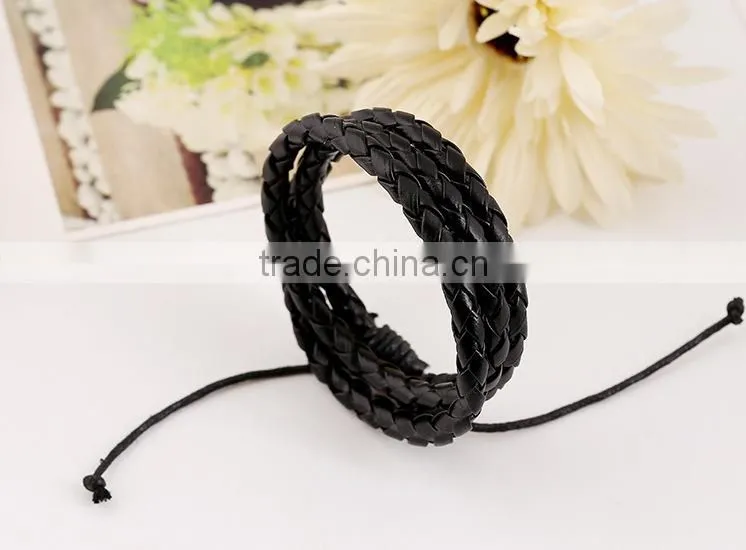 multilayers cheap personalized leather wrap bracelet wholesale