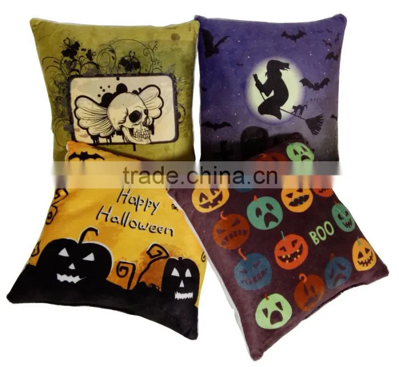 eco-friendly Halloween skull plush Square party decorative pillow
